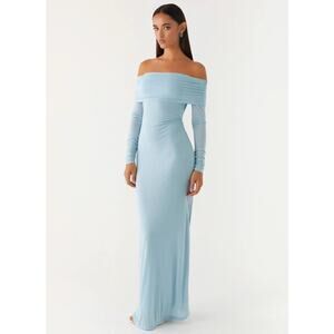 Peppermayo Cocoa Maxi Dress Long Sleeve Off The Shoulder Women’s 8 Bodycon New